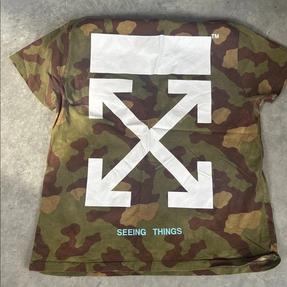 Off White Camouflage Thorn Arrows Short Sleeve T-Shirt “Seeing Things” men small